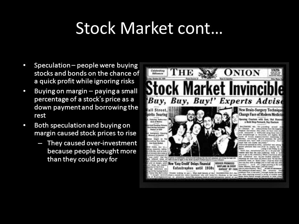 speculation in stock exchange market